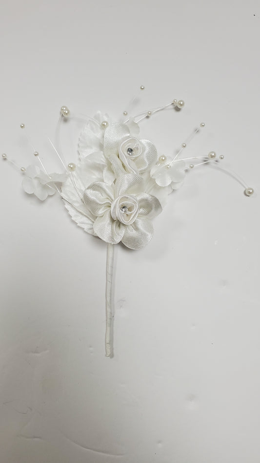 Bouquet di fiori bianchi w. streaming perle- 12 pz/borsa ARF2083W