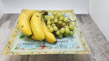 Glass Decorative Fruit Plate Paris Design GHP23