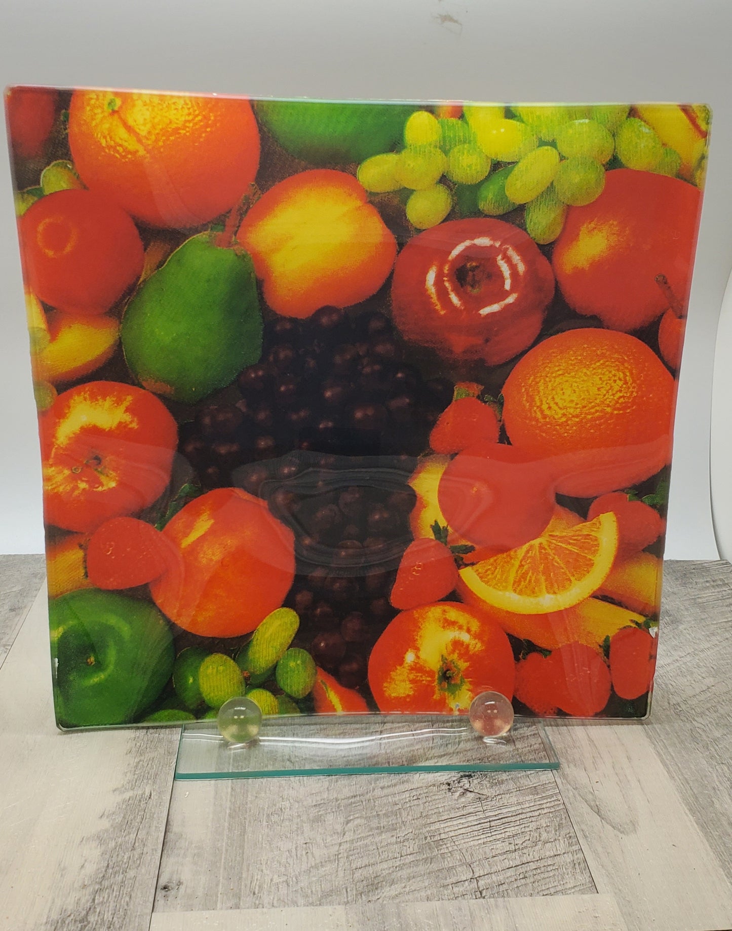 Piatto decorativo in vetro per frutta mele e altri frutti Design GHP25