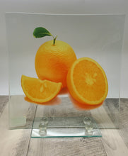 Load image into Gallery viewer, Glass Decorative Fruit Plate Orange Design GHP22
