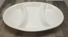 Load image into Gallery viewer, Cucina Italiana Ceramic 3 Section Appetizer Oval Serving Tray in White  #0041-W

