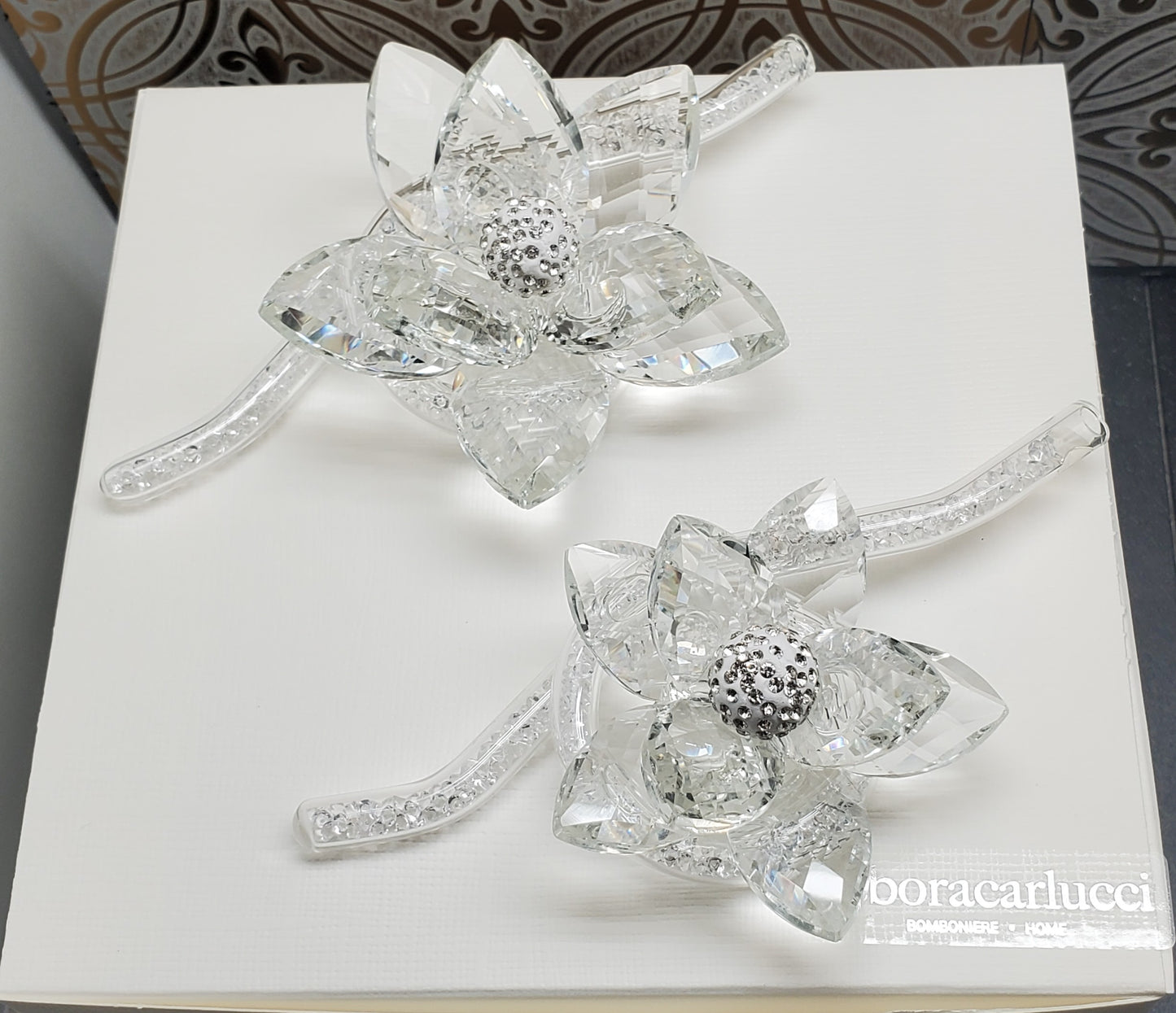 Debora Carlucci Medium Size Crystal Beaded Swarovski Flower with Stem #35661