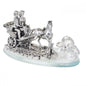 Horse and Carriage Figurine W/ Italian 925 Silver Argento W/ Swarovski Crystal #2616