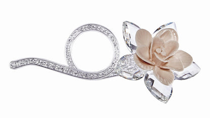 Debora Carlucci Ivory Porcelain Lotus Flower w/ Crystal Beaded Swarovski Stem #35666