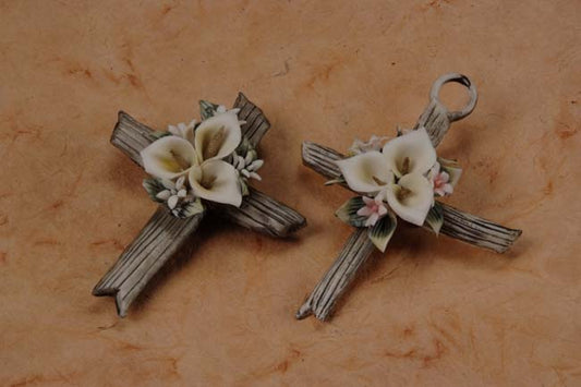 Porcelain Cross Pin for Decorating your Party Favor  #4F1331