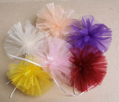 Assorted Colors Organza Scallop Netting 25pc/bag #61141
