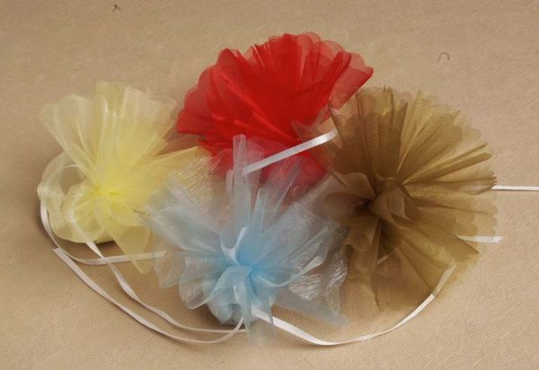 Assorted Colors Organza Scallop Netting 25pc/bag #61141