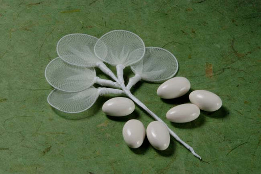 Confetti Holder 5 Leaves Ivory #61191