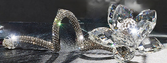 Debora Carlucci Flor de Swarovski con cuentas de cristal con tallo #6990