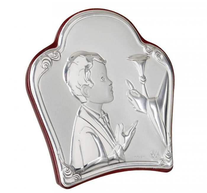 First Communion Boy W/ Italian 925 Silver Icon #993