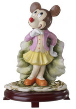 Load image into Gallery viewer, Ceramic Minnie Mouse Figurine On Cherry Wood Base Centerpieces #9D7388
