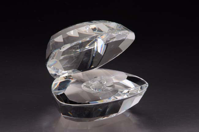 Ostrica di cristallo con perla #CR034