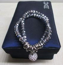 Load image into Gallery viewer, Women&#39;s Double Crystal Bracelet Silver #DB07
