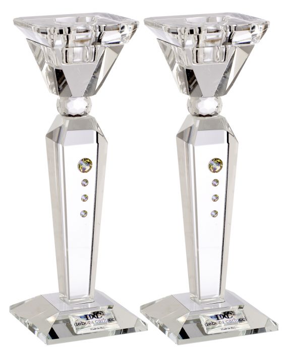 Italian 24 pct. Crystal Candle Holder w. Swarovski Elements #130245