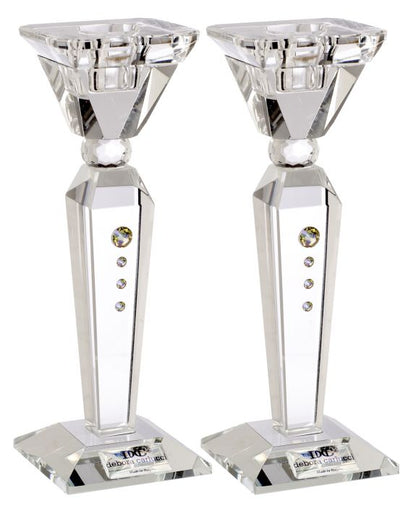 Italian 24 pct. Crystal Candle Holder w. Swarovski Elements #130245