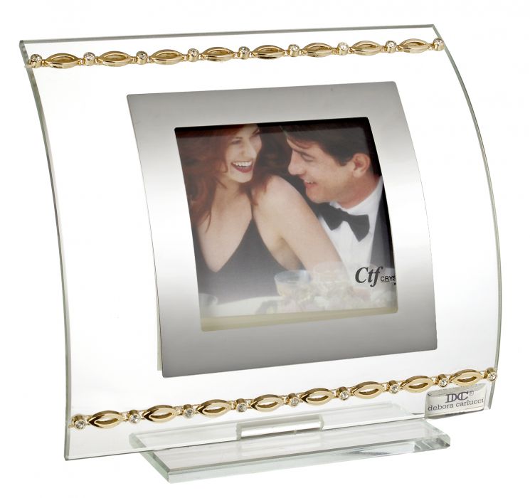 Cornice italiana con maglie in oro ornata con elementi in cristallo Swarovski # 30076