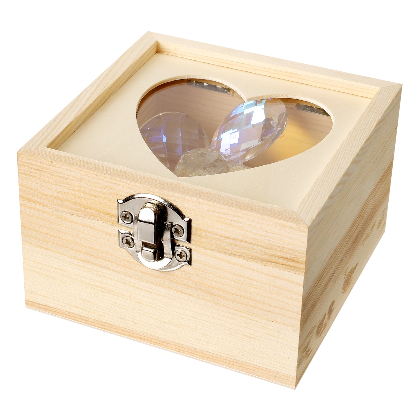 Figura de racimo de uvas de cristal en caja de regalo de madera # DC4118