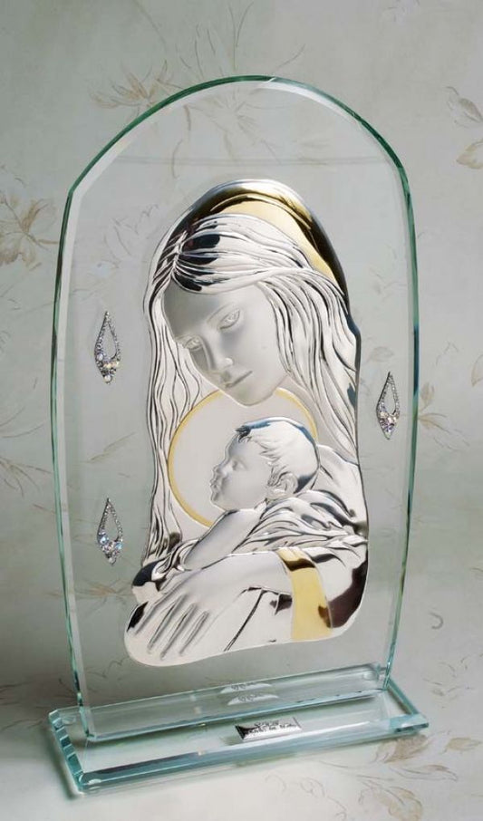 925 Silver/Argento w. 18kt Gold Plated Accents Madonna and Child #18977