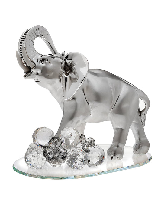 925 Argento Argento Elefante Figurina w. Cristallo Swarovski 18181