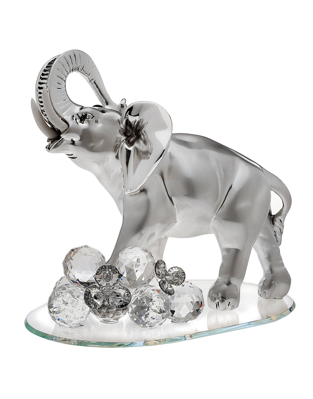 Italian 925 Silver Argento Elephant Figurine w.Swarovski Crystal #18183