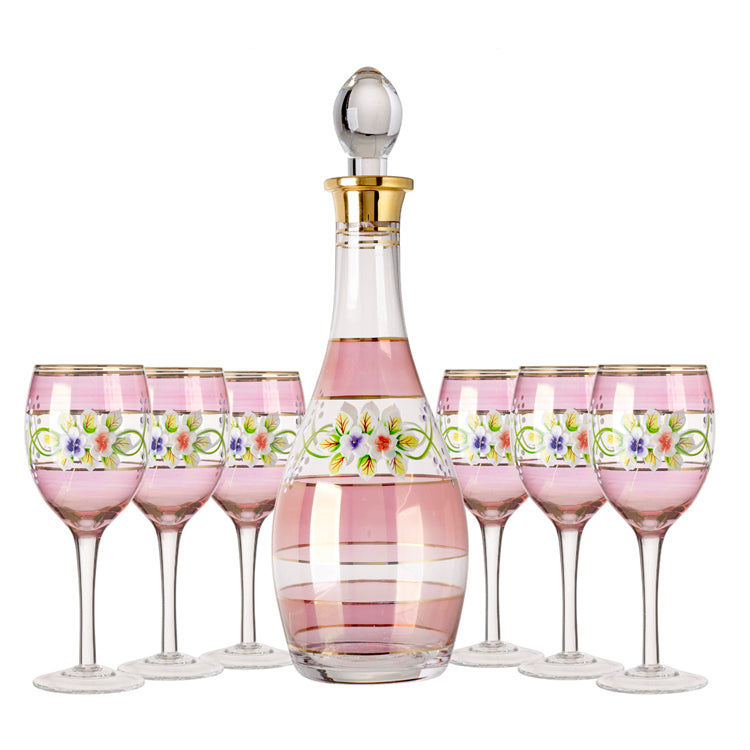 Juego de vasos de vino y decantador de 7 piezas #JY7410