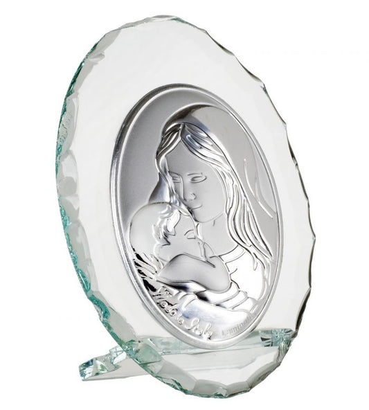 Italiano Auténtico 925 Plata Madre e Hijo Comunión Icono #131-46