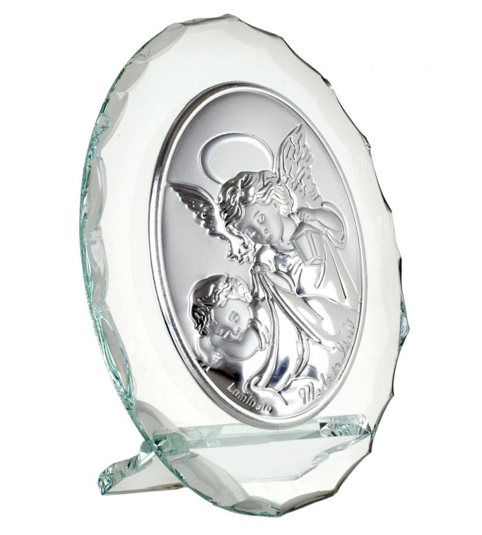 Italian 925 Silver Argento Guardian Angels Icon #131-48