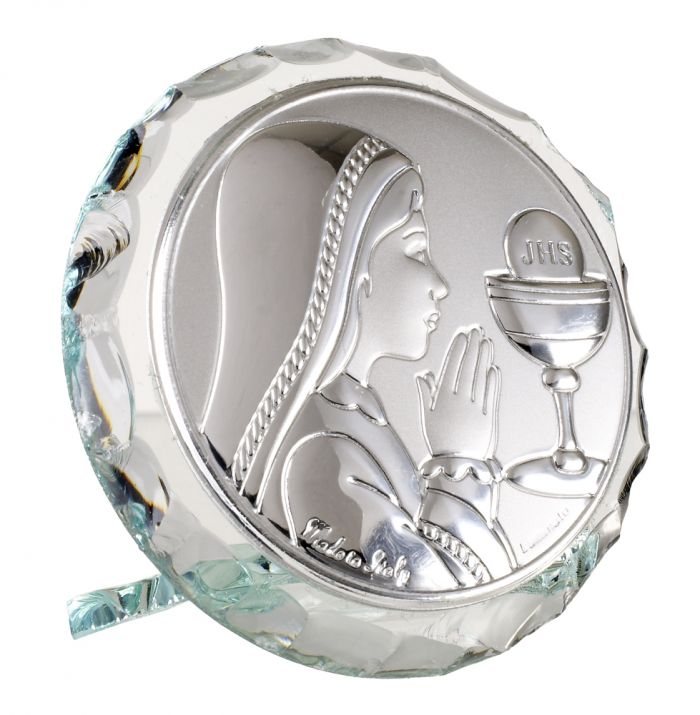 Italian Argento Communion Girl and Chalice Icon #13151N