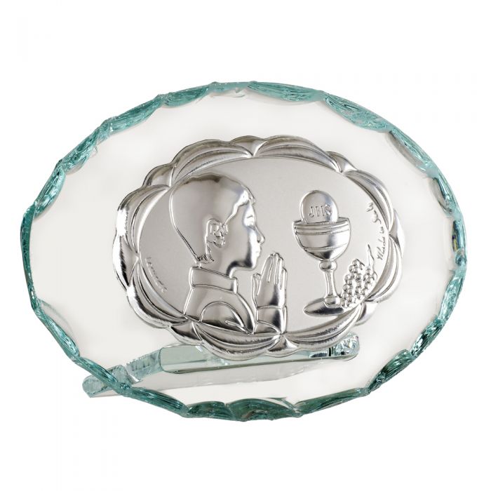Italiano 925 Plata Argento Niño Comunión Icono#13155 