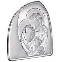 Load image into Gallery viewer, Holy Family Italian Argento 925 Silver Wall Or Dresser Religious Plaque #1948
