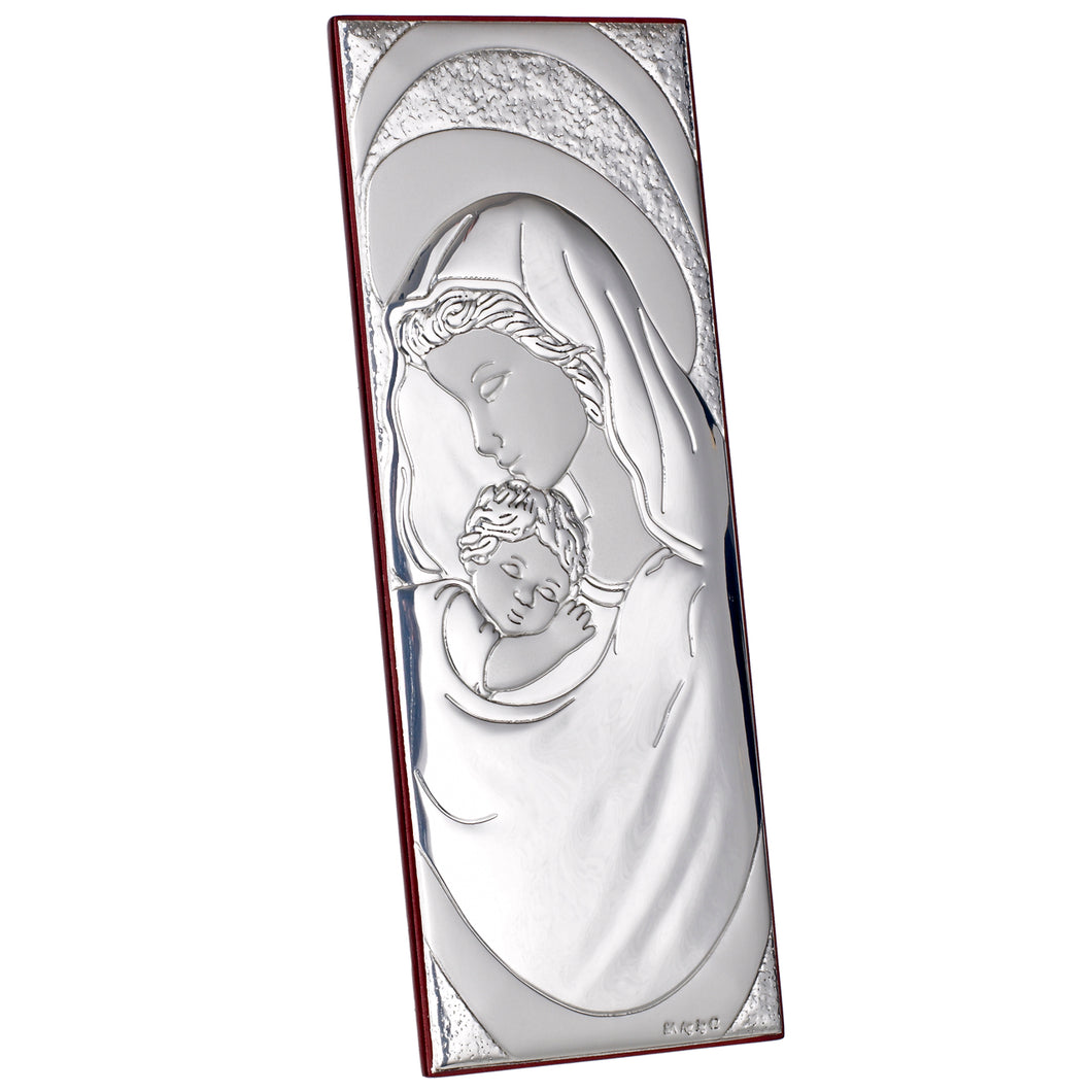 Virgen con el Niño Italiano 925 Plata Argento Comunión Icono #1954