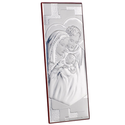 Targa della Sacra Famiglia con icona in argento 925 italiano #1955