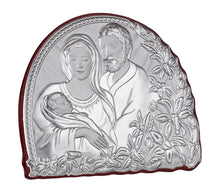 Carica l&#39;immagine nel visualizzatore di Gallery, Targa religiosa italiana in argento 925 della Sacra Famiglia #1967
