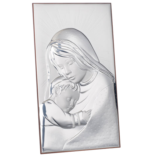 Placa de Pared o Tocador Madre e Hijo Plata 925 Argento #AG1991