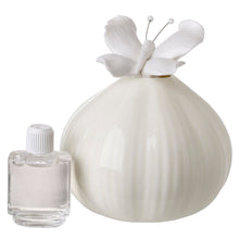 Load image into Gallery viewer, Italian Bone China Aromatherapy Ivory Diffuser with Butterfly Top #3239
