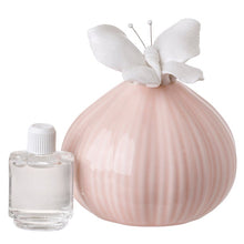 Load image into Gallery viewer, Peach Italian Bone China Aromatherapy Diffuser with Butterfly Top #3241
