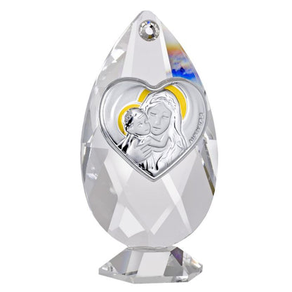 Debora Carlucci Tear Drop Shaped 24% Crystal and Argento Mother and Child Icon #32740