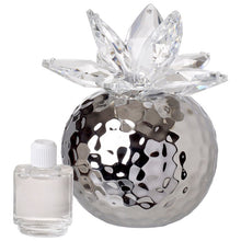 Load image into Gallery viewer, Debora Carlucci Silver Hammered Finish Reed Diffuser w Crystal Lotus and Scent # 33131S
