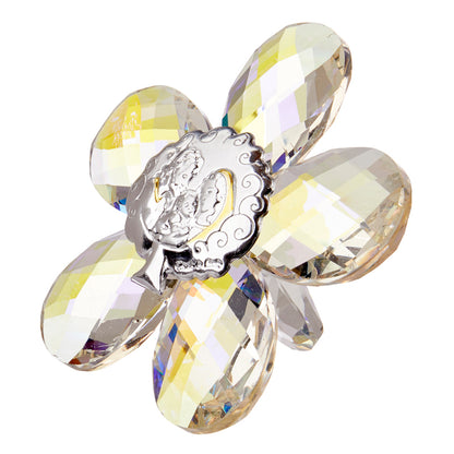 Debora Carlucci 24% Crystal Star Shaped Argento Icono de la Sagrada Familia # 34117b