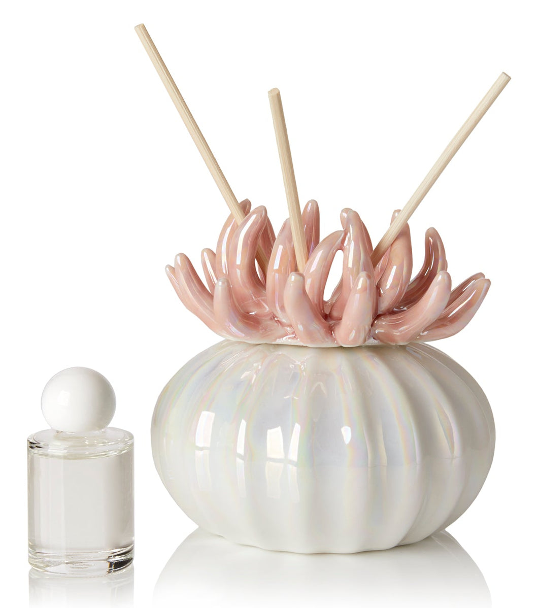 Debora Carlucci Coral Reed Diffuser W/ Frosted Porcelain Bottom #DC4989P