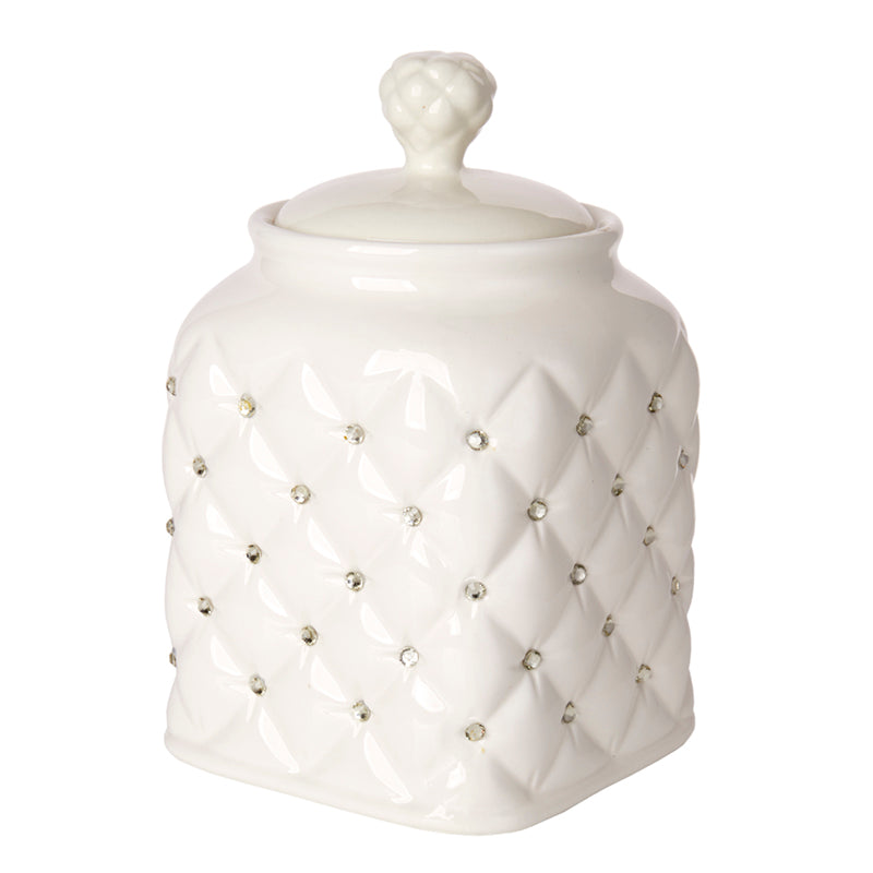 Debora Carlucci Cannister con decoración de diamantes de imitación #34025