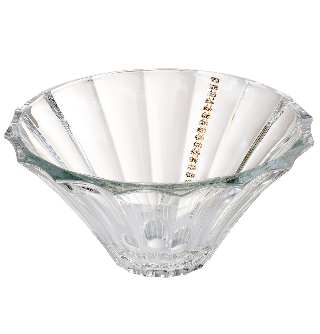 Italian 24% Crystal Centerpiece Bowl With Swarovski Crystal Strands #31949