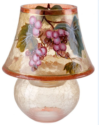 Portavelas de cristal de Murano con decoración de uvas #LW105-8