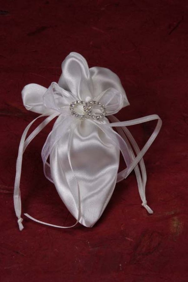 Confetti Pouch/Satin Wedding Ring Brooch - PO995 (12pcs per Bag)