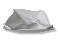 Cargar imagen en el visor de la galería, Cucina Italiana - Juego de 3 ensaladeras de cerámica, color blanco, decoración #0794-W 
