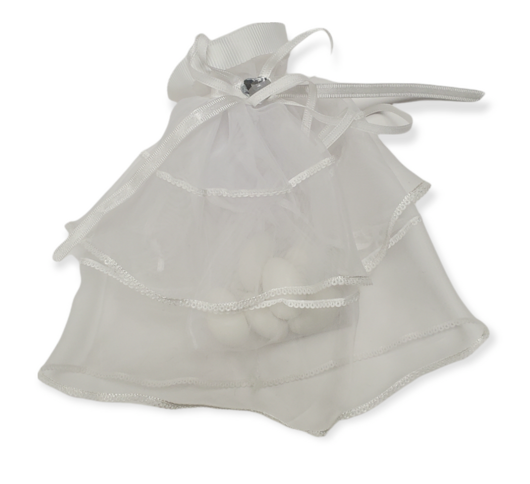PO1535 Confetti Dress Pouch-White 12 PC Bag