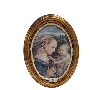 Placa de pared de la Virgen y el Niño de porcelana Favores de fiesta #4L089
