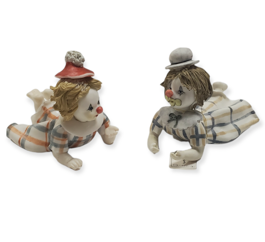 Assorted Porcelain Baby Clown Figurines #D961