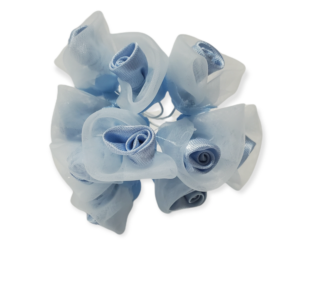 Ramo de flores de rosas de raso azul #61150