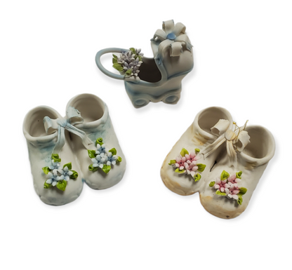 Porcelain Blue Baby Booties Party Favor #4F861B